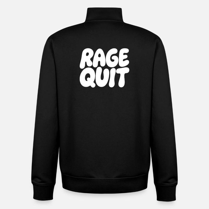 Police à bulle Rage Quit - Sweat zippé unisexe en coton bio Stanley/Stella - noir