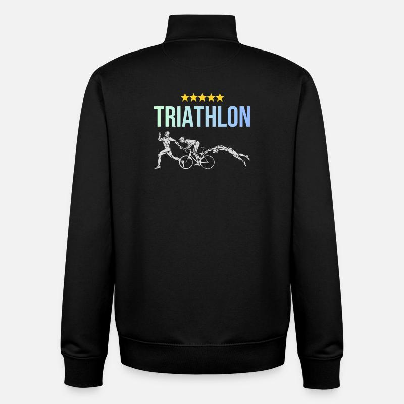 Triathlon - Sweat zippé unisexe en coton bio Stanley/Stella - noir