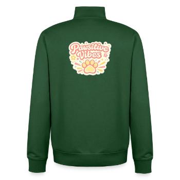 Pawsitive Vibes Paw Joy - Unisex Organic Zip Sweatshirt by Stanley/Stella - bottle green - Back - AI Model Male 185 dark (185cm)