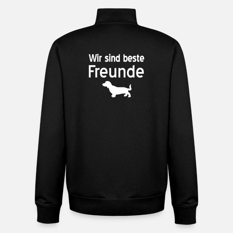 Dackel - Unisex Organic Zip Sweatshirt von Stanley/Stella - Schwarz
