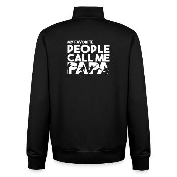 Mes personnes préférées m’appellent papa frisbee dad - Sweat zippé unisexe en coton bio Stanley/Stella - noir - Dos - AI Model Male 185 light (185cm)