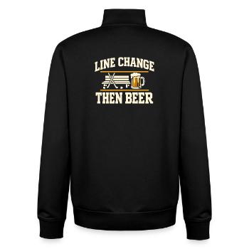 Ligue de la Bière Hockey Humour des joueurs drôles de hockey - Sweat zippé unisexe en coton bio Stanley/Stella - noir - Dos - AI Model Male 185 light (185cm)