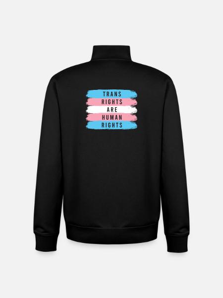 LGBTQ-Pride-Monat – Trans-Rechte sind Menschenrechte - Unisex Organic Zip Sweatshirt von Stanley/Stella - Schwarz