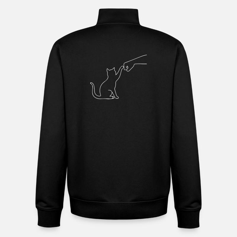 Katze Pfote lustig - Unisex Organic Zip Sweatshirt von Stanley/Stella - Schwarz