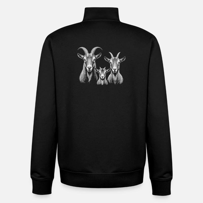 Goats - Unisex Organic Zip Sweatshirt by Stanley/Stella - black