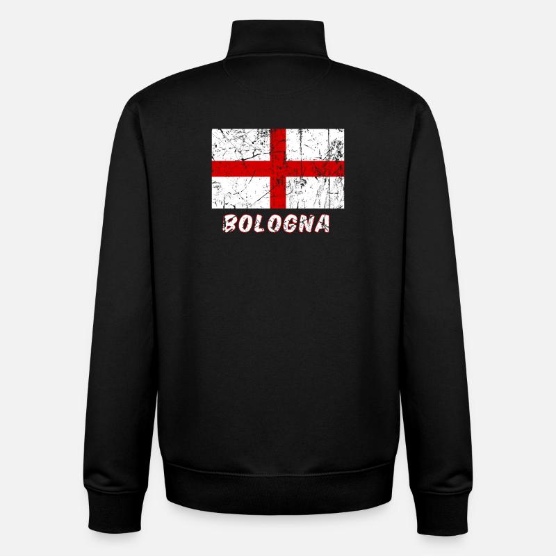 Drapeau Bologne Drapeau Fahne Drapeau drapeau - Sweat zippé unisexe en coton bio Stanley/Stella - noir