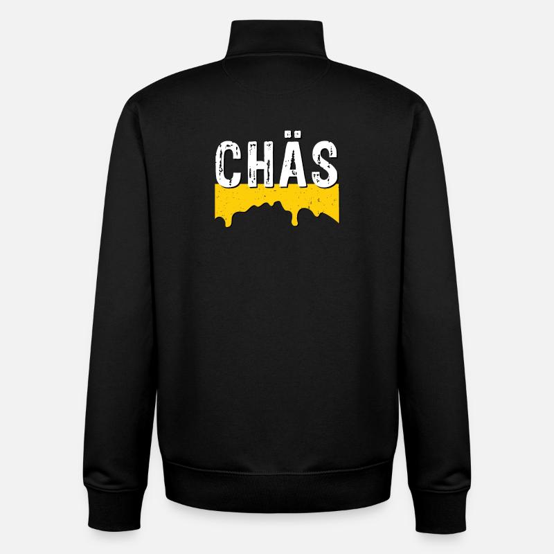 Chäs (SWISS CHEESE) - Unisex Organic Zip Sweatshirt von Stanley/Stella - Schwarz