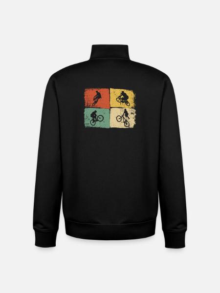 Quad-Silhouetten auf Farbblöcken - Unisex Organic Zip Sweatshirt von Stanley/Stella - Schwarz