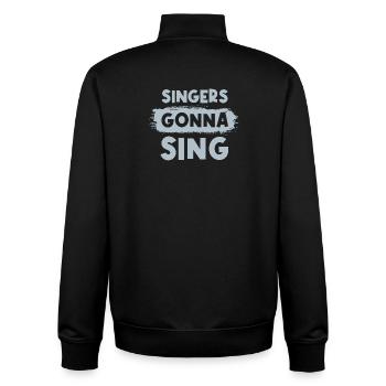 Singers going to sing - Unisex Organic Zip Sweatshirt by Stanley/Stella - black - Back - AI Model Male 185 light (185cm)