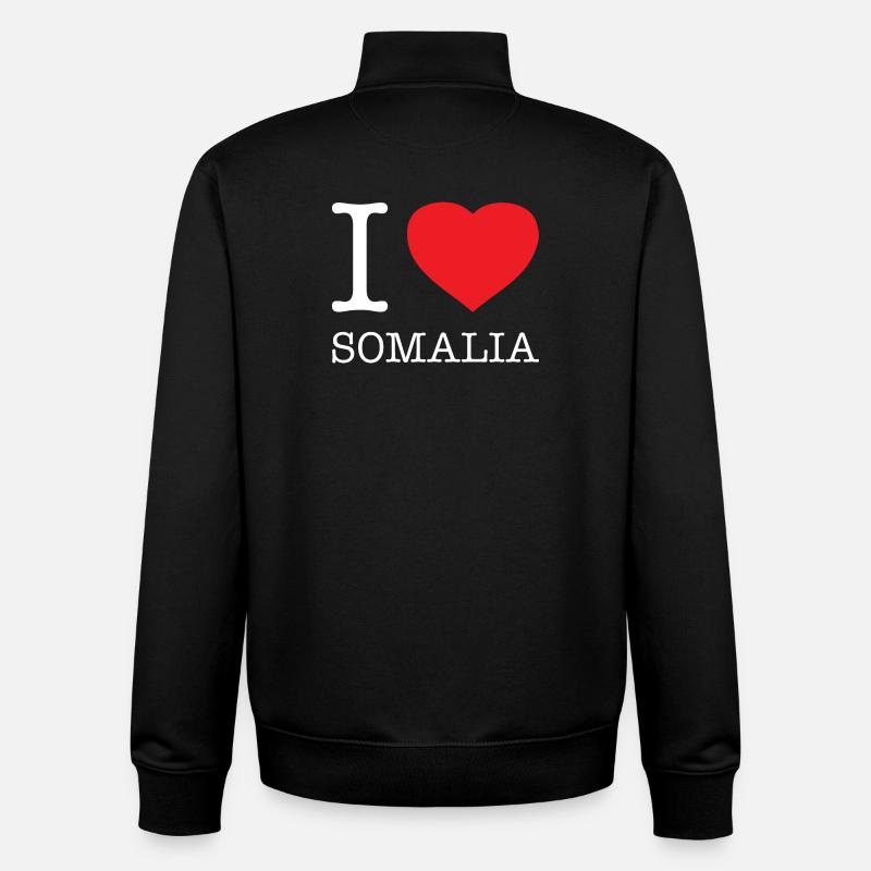 J’AIME LA SOMALIE - Sweat zippé unisexe en coton bio Stanley/Stella - noir