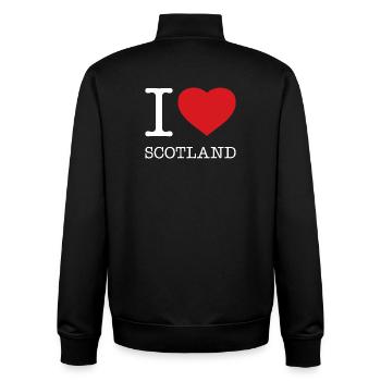 I LOVE SCOTLAND Schottland - Unisex Organic Zip Sweatshirt by Stanley/Stella - black - Back - AI Model Male 185 light (185cm)