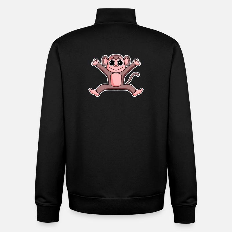 Monkey - Unisex Organic Zip Sweatshirt by Stanley/Stella - black