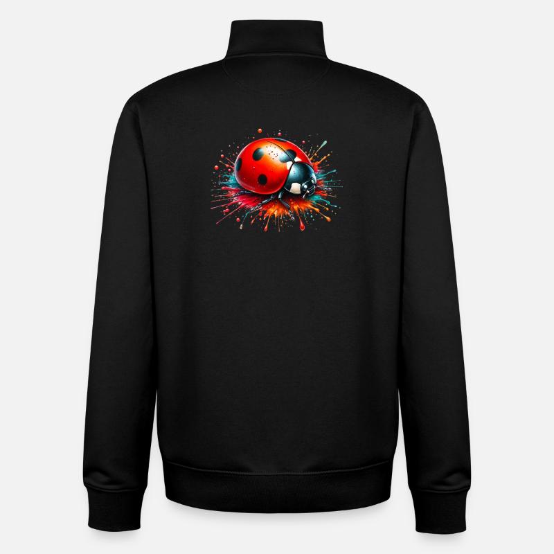 Coccinelle - Sweat zippé unisexe en coton bio Stanley/Stella - noir