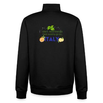 I don t need therapy I just need to go to ITALY - Unisex Organic Zip Sweatshirt von Stanley/Stella - Schwarz - Hinten - AI Model Male 185 light (185cm)