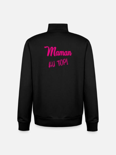 BONNE FÊTE MAMAN. MAMAN - Sweat zippé unisexe en coton bio Stanley/Stella - noir