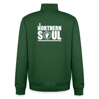 Northern Soul - Behalte den Glauben - Unisex Organic Zip Sweatshirt von Stanley/Stella - Flaschengrün - Hinten - AI Model Male 185 dark (185cm)