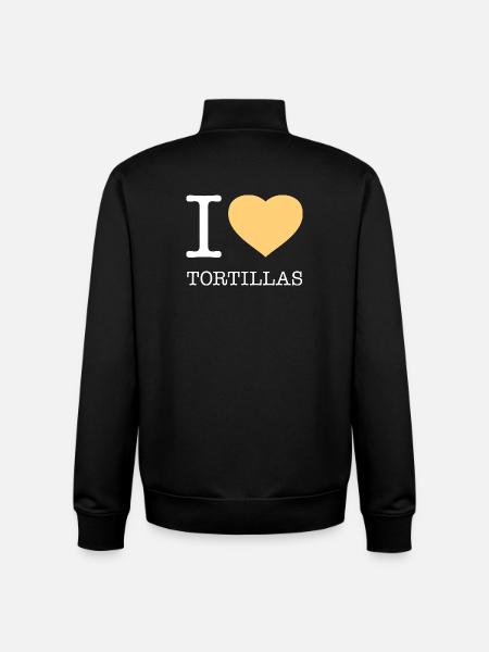 I LOVE TORTILLAS - Unisex Organic Zip Sweatshirt by Stanley/Stella - black