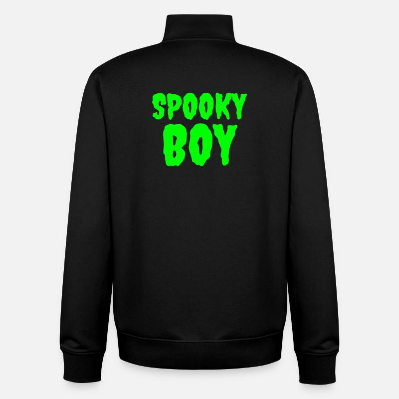 Spooky Boy Halloween Graphic Tee - Unisex Organic Zip Sweatshirt by Stanley/Stella - black