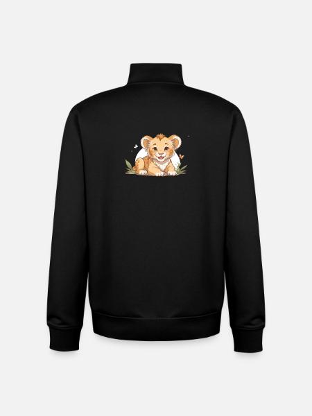 Lion cub with butterflies - Unisex Organic Zip Sweatshirt by Stanley/Stella - black
