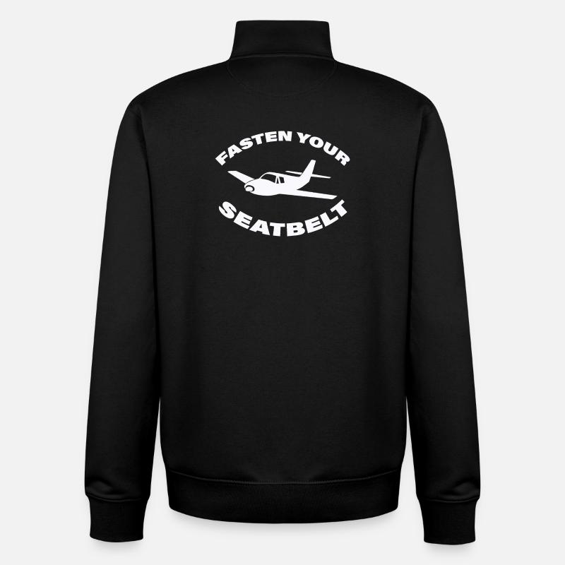 JEÛNER VOTRE CEINTURE DE SÉCURITÉ - Sweat zippé unisexe en coton bio Stanley/Stella - noir
