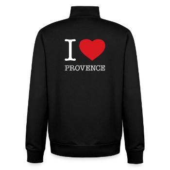 I LOVE PROVENCE Frankreich - Unisex Organic Zip Sweatshirt von Stanley/Stella - Schwarz - Hinten - AI Model Male 185 light (185cm)