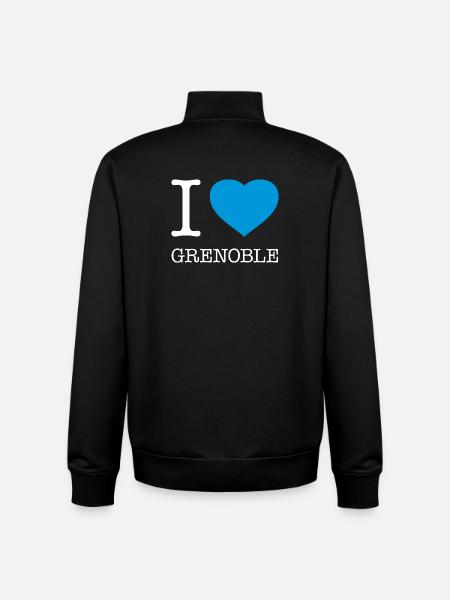 J’ADORE GRENOBLE - Sweat zippé unisexe en coton bio Stanley/Stella - noir