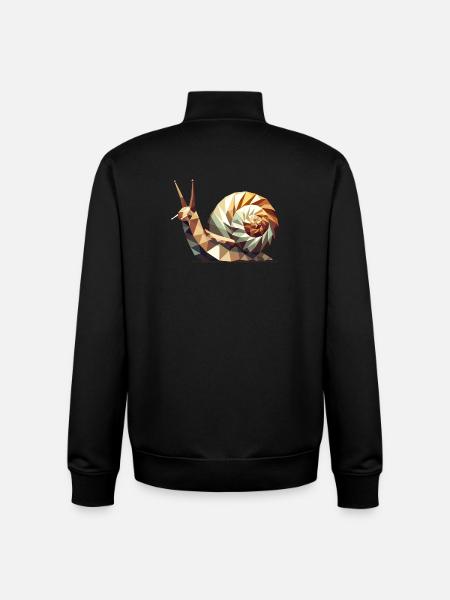Geometrisk snegl – stiliseret lav-poly kunst - Stanley/Stella unisex sweatshirt med lynlås i økologisk - sort