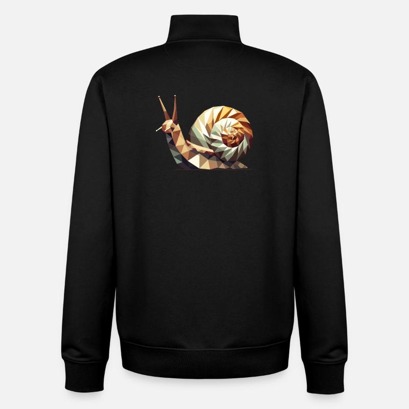 Escargot géométrique – Art Low-Poly stylisé - Sweat zippé unisexe en coton bio Stanley/Stella - noir