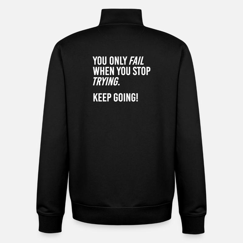 Keep going - Unisex Organic Zip Sweatshirt by Stanley/Stella - black