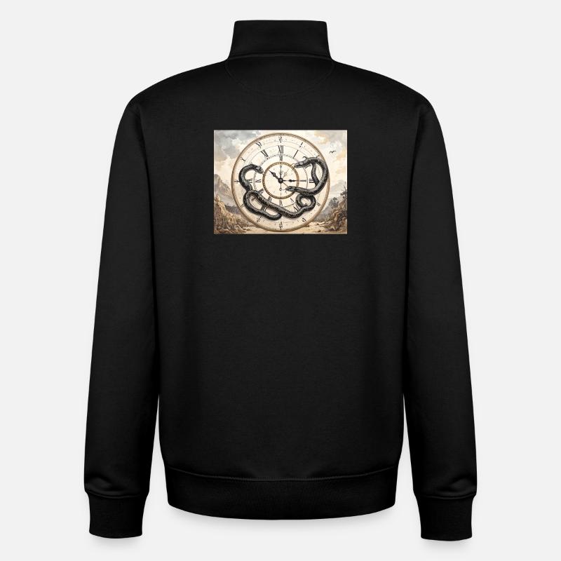 Watch Snake : mythe et temps - Sweat zippé unisexe en coton bio Stanley/Stella - noir