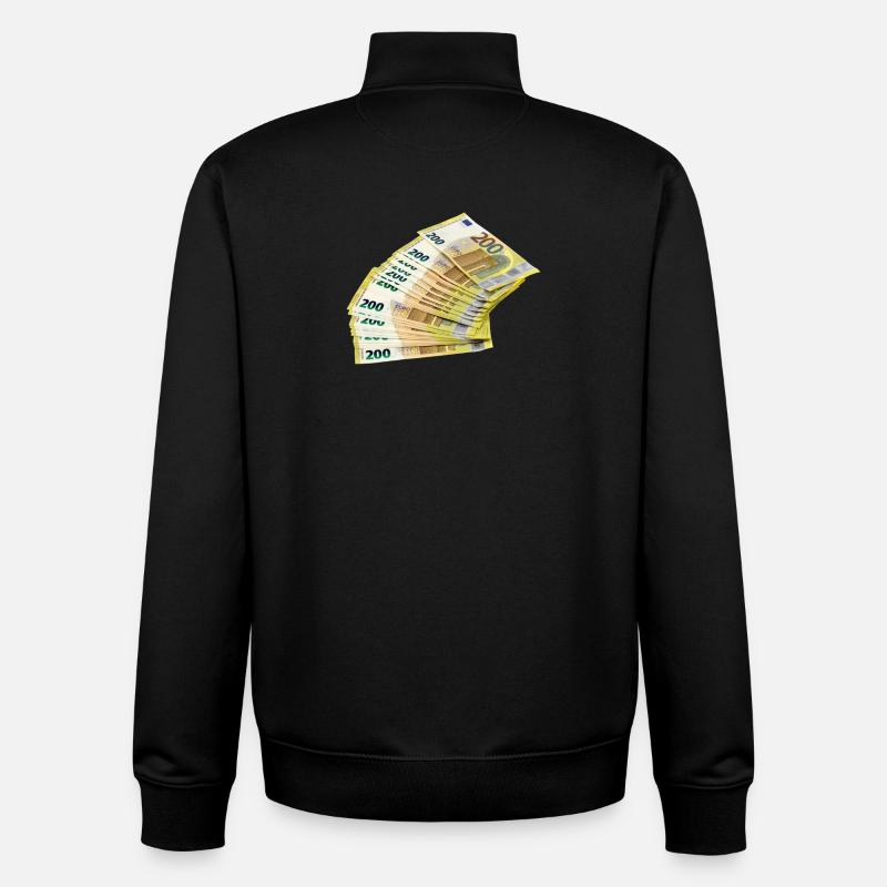 Noble Euro banknote design - Unisex Organic Zip Sweatshirt by Stanley/Stella - black