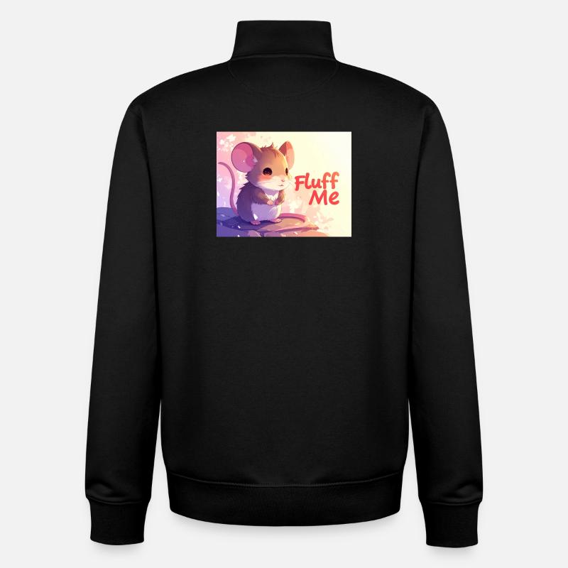Souris Fluff me - Sweat zippé unisexe en coton bio Stanley/Stella - noir