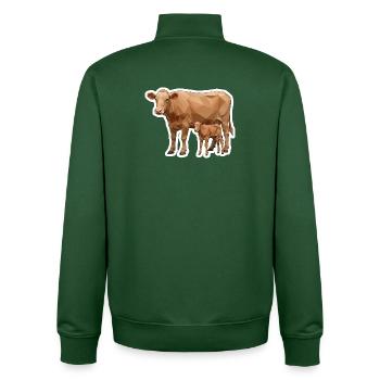 Kuh und Kalb – Polygon Art im modernen Stil - Unisex Organic Zip Sweatshirt von Stanley/Stella - Flaschengrün - Hinten - AI Model Male 185 dark (185cm)