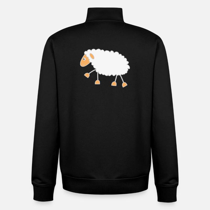 Funny Sheep - Unisex Organic Zip Sweatshirt by Stanley/Stella - black