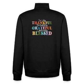So sehr dankbar dankbarer Herbst - Unisex Organic Zip Sweatshirt von Stanley/Stella - Schwarz - Hinten - AI Model Male 185 light (185cm)