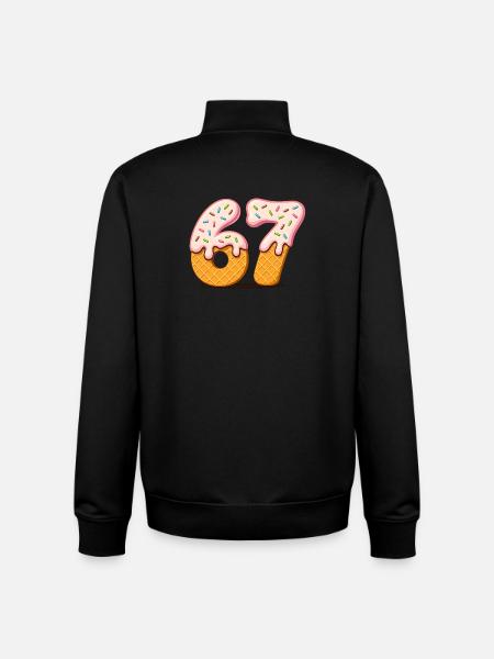 Cartoon Number 67 IceCream Cones - Unisex Organic Zip Sweatshirt by Stanley/Stella - black