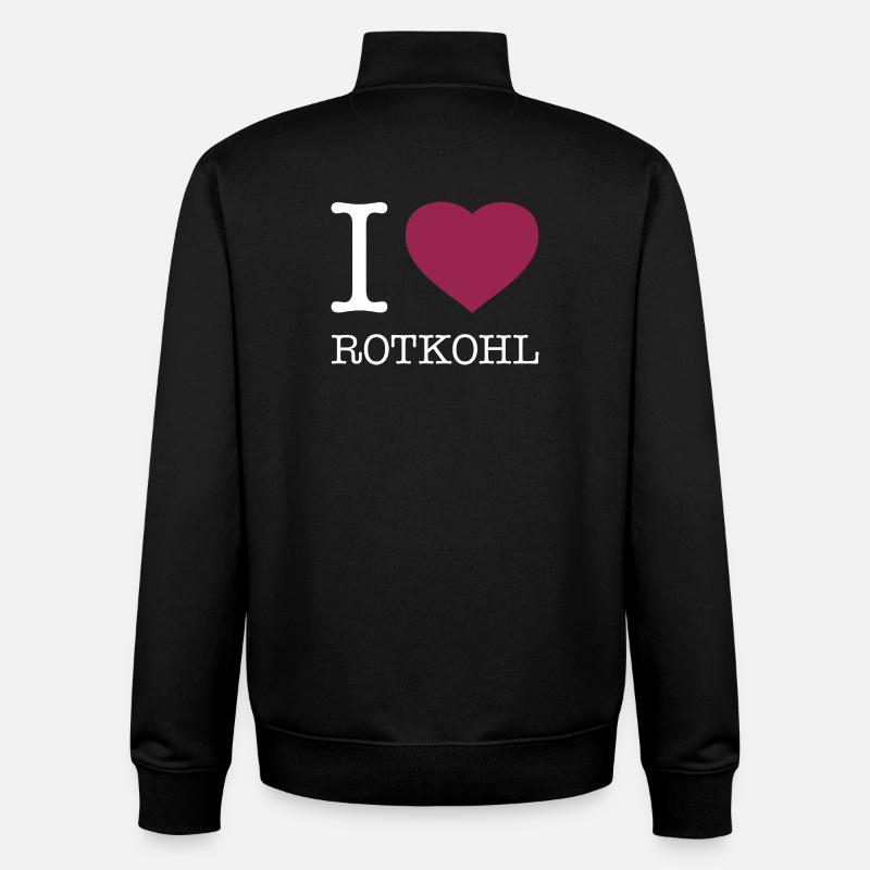 I love red cabbage - Unisex Organic Zip Sweatshirt by Stanley/Stella - black