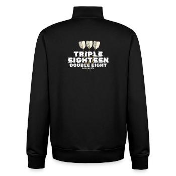 Vintage 1970's Darts Checkout - Unisex Organic Zip Sweatshirt by Stanley/Stella - black - Back - AI Model Male 185 light (185cm)
