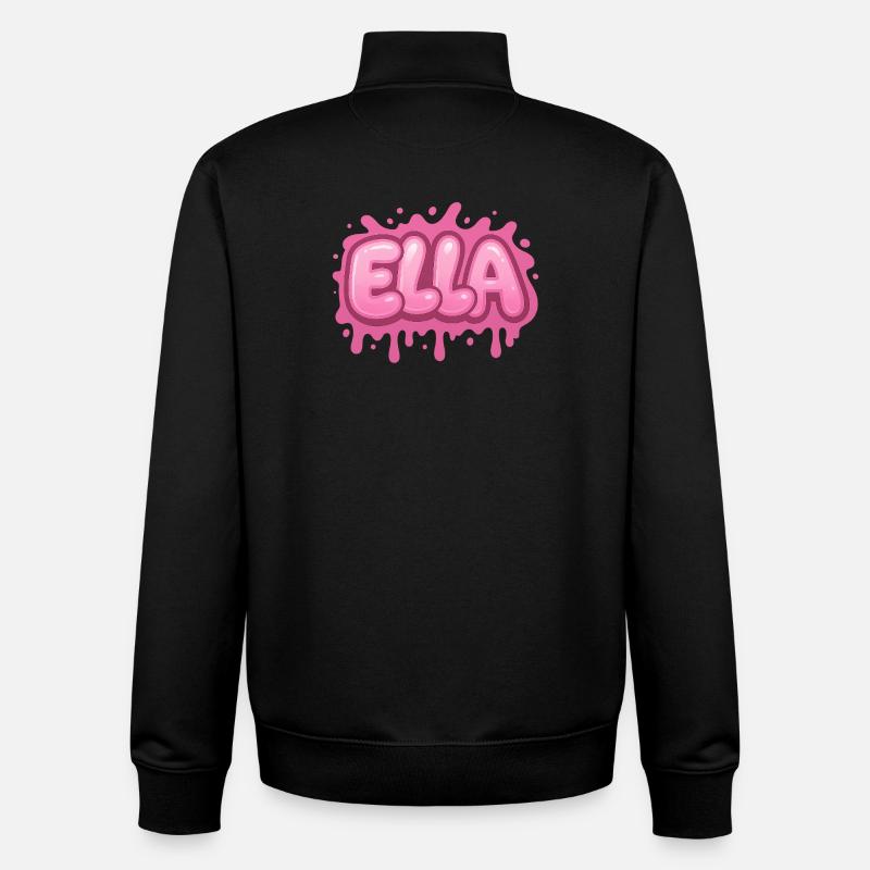 Graffiti ELLA Name Gift Ideal Printable - Unisex Organic Zip Sweatshirt by Stanley/Stella - black