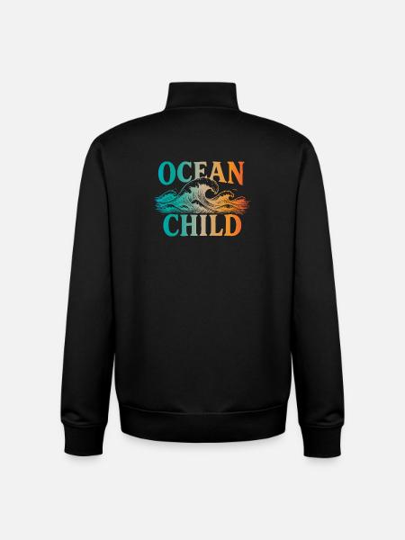 Ocean Child - Unisex Organic Zip Sweatshirt by Stanley/Stella - black