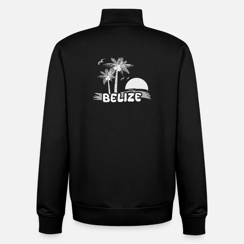 Plage de Belize - Sweat zippé unisexe en coton bio Stanley/Stella - noir