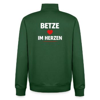 Betze in the Heart – Kaiserslautern Fan Shirt - Unisex Organic Zip Sweatshirt by Stanley/Stella - bottle green - Back - AI Model Male 185 dark (185cm)