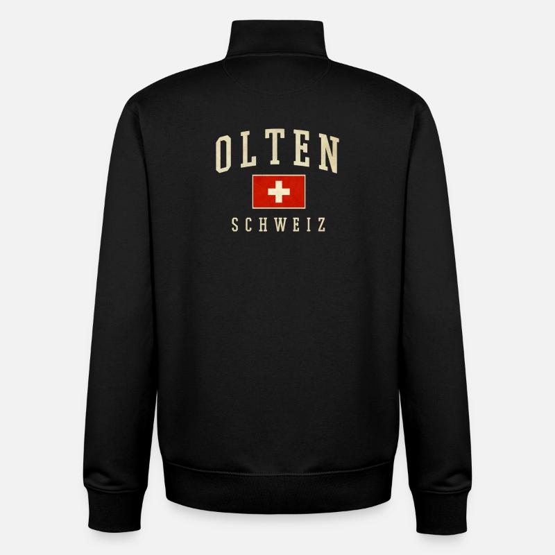 Olten – Schweizer Identität aus Solothurn - Unisex Organic Zip Sweatshirt von Stanley/Stella - Schwarz