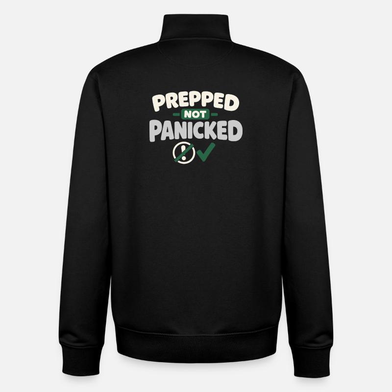 Ruhe Schlägt Panikbereitschaft, Lebensstil, - Unisex Organic Zip Sweatshirt von Stanley/Stella - Schwarz