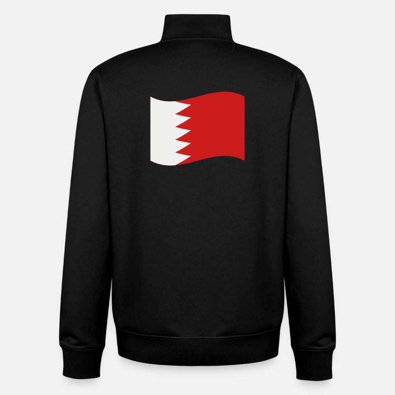 Drapeau de Bahreïn - Sweat zippé unisexe en coton bio Stanley/Stella - noir