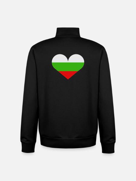 Bulgarian heart-shaped flag - Unisex Organic Zip Sweatshirt by Stanley/Stella - black