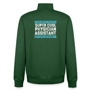Physician Assistant Nursing MFA PA - Unisex Organic Zip Sweatshirt by Stanley/Stella - bottle green - Back - AI Model Male 185 dark (185cm)