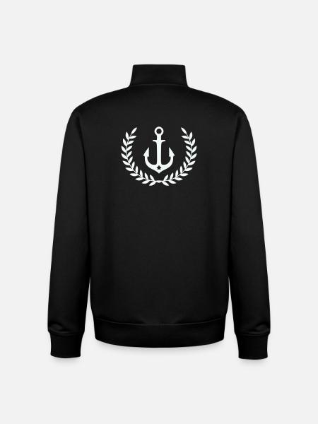 Anker im Lorbeerkranz - Unisex Organic Zip Sweatshirt von Stanley/Stella - Schwarz