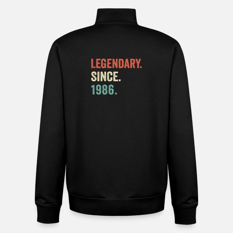 legendary since 1986 - Sweat zippé unisexe en coton bio Stanley/Stella - noir