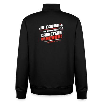 Ich laufe, sonst habe ich einen Charakter von ... - Unisex Organic Zip Sweatshirt von Stanley/Stella - Schwarz - Hinten - AI Model Male 185 light (185cm)